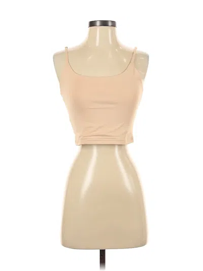 Pre-owned Reoria Sleeveless Top Tan Sweetheart Neckline Tops In Brown