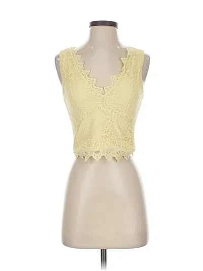 Pre-owned Reoria Sleeveless Top Yellow Sweetheart Neckline Tops
