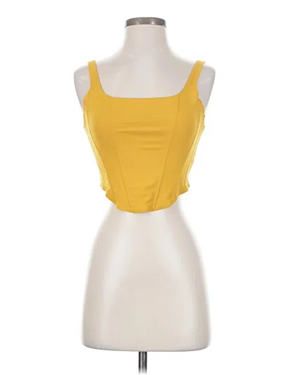 Pre-owned Reoria Sleeveless Top Yellow Sweetheart Neckline Tops