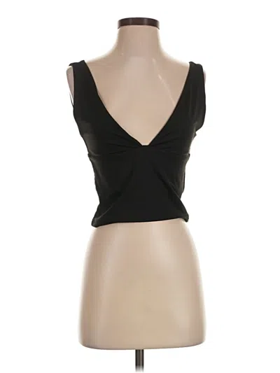 Pre-owned Reoria Tank Top Black Plunge Neckline Tops
