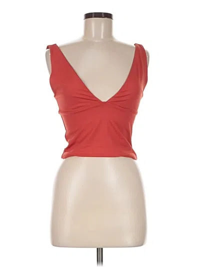 Pre-owned Reoria Tank Top Orange Plunge Neckline Tops