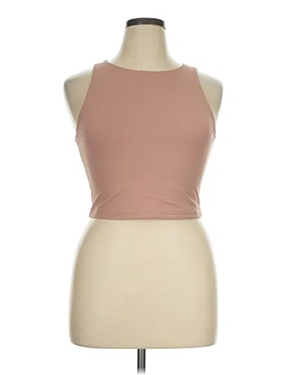 Pre-owned Reoria Tank Top Tan Halter Neckline Tops