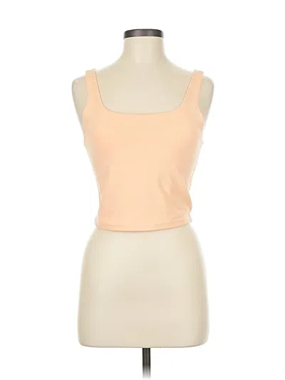 Pre-owned Reoria Tank Top Tan Strapless Neckline Tops In Brown