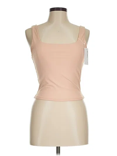Pre-owned Reoria Tank Top Tan Strapless Neckline Tops In Brown