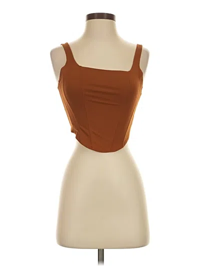 Pre-owned Reoria Tube Top Brown Strapless Neckline Tops