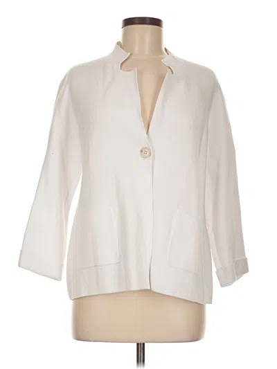 Pre-owned Repeat Cashmere 3/4 Sleeve Button Down Shirt In Ivory