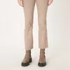 REPEAT CASHMERE CROPPED BOOTCUT SUEDE PANTS