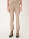 REPEAT CASHMERE CROPPED BOOTCUT SUEDE PANTS IN TAUPE