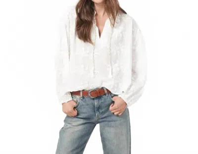 Repeat Cashmere Floral Embroidered Blouse In Cream