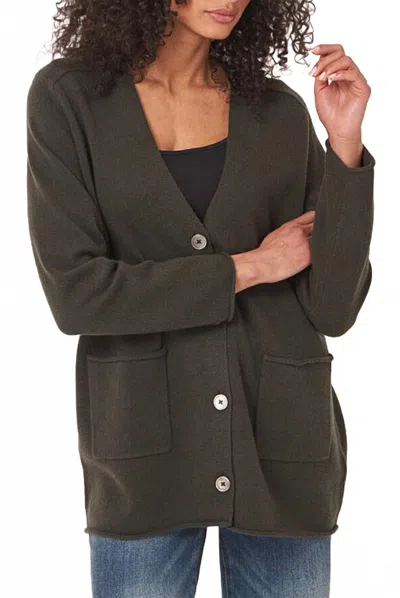 Repeat Cashmere Long Cashmere Sweater Top In Khaki In Green