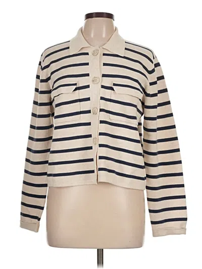 Pre-owned Repeat Cashmere Long Sleeve Polo Shirt In Ivory
