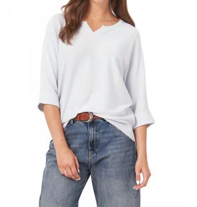 Repeat Cashmere Loose Fit Cotton Blend Fine Knit Batwing Sweater In Wave In Blue