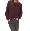 Repeat Cashmere Organic Cashmere Cable Knit With Fringes Cardigan In Burgundy In Burgundy
