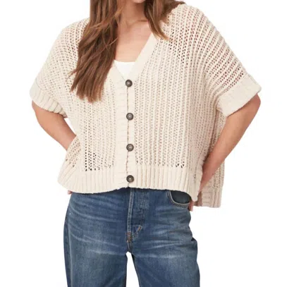 Repeat Cashmere Oversized Open Knit Cardigan In Ivory In Multi