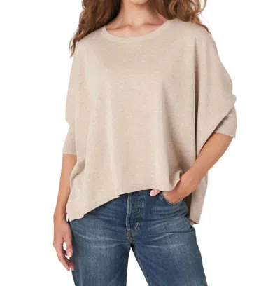 Repeat Cashmere Oversized Poncho Sweater Top In Sand In Beige