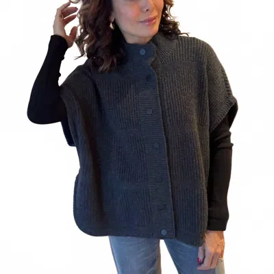 Repeat Cashmere Poncho Cashmere In Charcoal In Gray