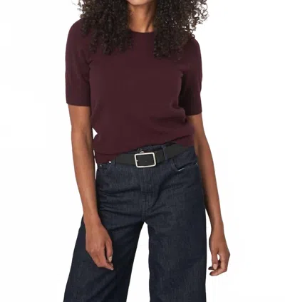 Repeat Cashmere Short Sleeve Crew Neck Pullover In Camel In Brown