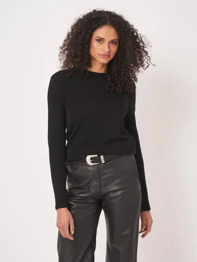 Repeat Cashmere Slim Fit Long Sleeve Shirt In Black