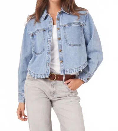 Repeat Cashmere Soft Cropped Denim Jacket In Denim Blue