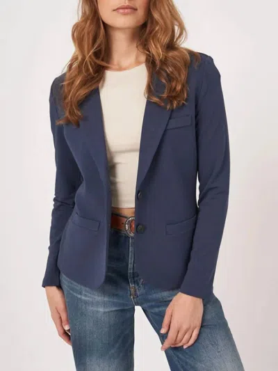 Repeat Cashmere Sweatshirt Blazer In Marine In Blue