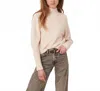 Repeat Cashmere Wool Sweater With Ribbed Stand Collar In Pearl In Neutral