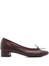 Repetto 30mm Camille Bow-detail Block-heel Pumps In Red
