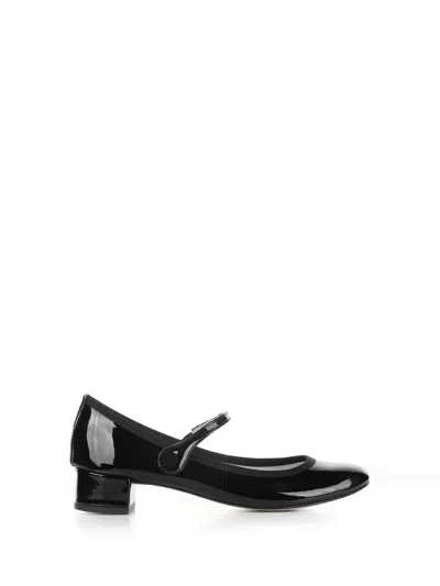 Repetto Ballerina In Shiny Leather With Strap