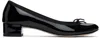 Repetto Camille Flat Ballets With Leather Sole In 410 Noir