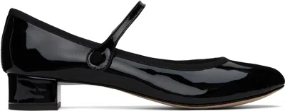 Repetto Black Rose Mary Jane Heels