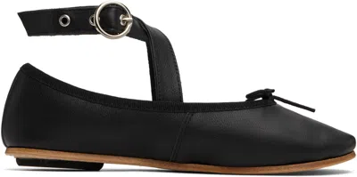 Repetto Black Sophia Belt Ballerina Flats In 410 Noir