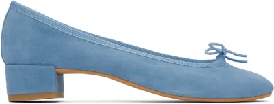 Repetto Blue Camille Rubber Sole Heels In 1020 Eden