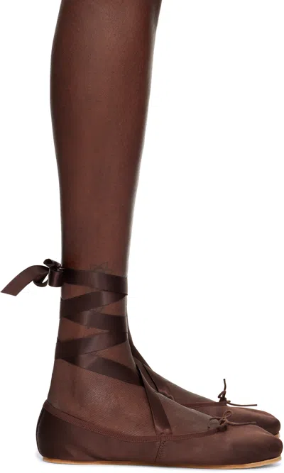 Repetto Brown Sophia Ballerina Flats In 1486 Deep Mocha