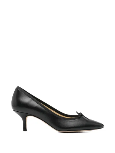 Repetto Cendrillon Bow Court Heeled Pumps In Black