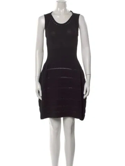 Pre-owned Repetto Crew Neck Mini Dress In Black