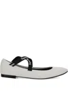 Repetto Cross-strap Ballet Flats In White