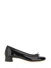 Repetto Camille Patent Leather Kitten Heeled Ballerina Pumps