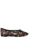 Repetto Floral Tie Ballet Flats In Black