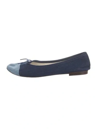 Pre-owned Repetto Denim Colorblock Pattern Ballet Flats In Blue