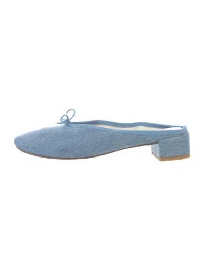 Pre-owned Repetto Denim Mules In Blue