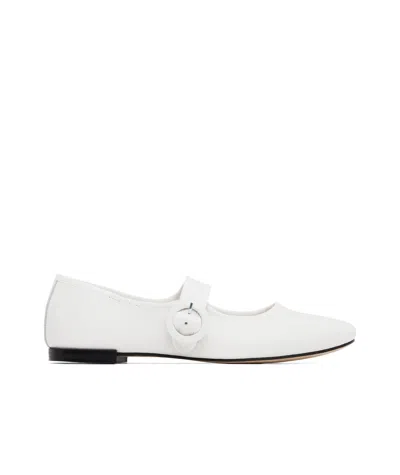 Repetto White Georgia Square Toe Mary Jane Ballerina Flats In Blanc