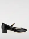 Repetto Ballerina In Shiny Leather With Strap In Black