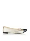 Repetto Flora Cap-toe Ballerina Ballet Flats In Neutral
