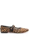 Repetto 'georgia' Brown Ballet Flats With Leaopard Print In Brown