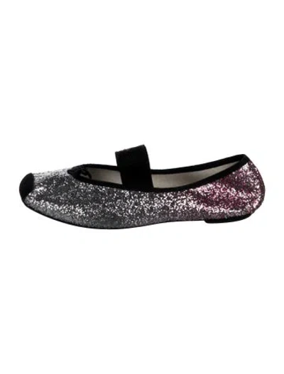 Pre-owned Repetto Glitter Colorblock Pattern Ballet Flats In Multicolor