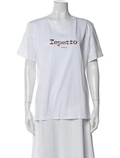 Pre-owned Repetto Graphic Print Crew Neck T-shirt In White