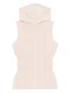 Repetto Hooded Sleeveless Down Gilet In Pink