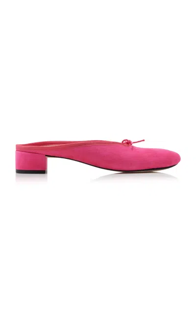 Repetto Josefa Suede Ballet Mules In Pink