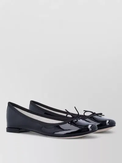 Repetto Lace Up Ballet Shoes Bow Detail Glossy In Black