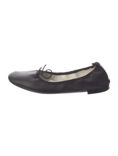 Pre-owned Repetto Leather Bow Accents Ballet Flats In Blue