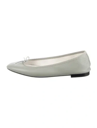 Pre-owned Repetto Leather Bow Accents Ballet Flats In Green